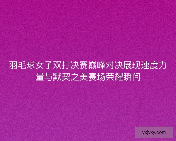 羽毛球女子双打决赛巅峰对决展现速度力量与默契之美赛场荣耀瞬间