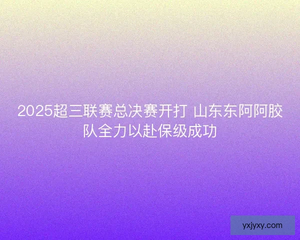 2025超三联赛总决赛开打 山东东阿阿胶队全力以赴保级成功