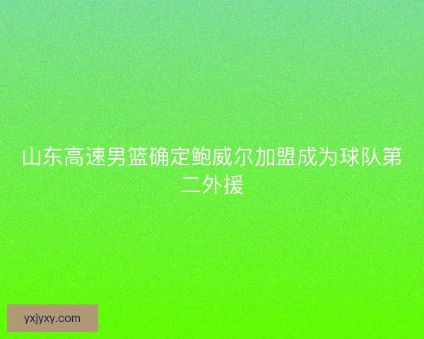 山东高速男篮确定鲍威尔加盟成为球队第二外援